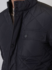 Threadbare Black Showerproof Waterproof Diamond Quilted Jacket - Image 4 of 4