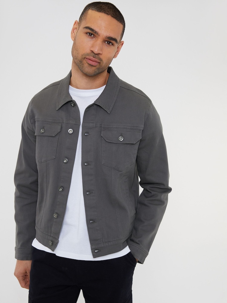 Threadbare Grey Classic Denim Jacket - Image 1 of 4