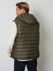 Threadbare Olive Green Matte Finish Padded Hooded Gilet - Image 2 of 4