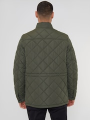 Threadbare Khaki Showerproof Waterproof Diamond Quilted Jacket - Image 2 of 5