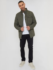 Threadbare Khaki Showerproof Waterproof Diamond Quilted Jacket - Image 4 of 5
