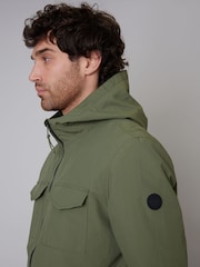 Threadbare Khaki Hooded Lightweight Jacket With Fleece Lined Hood - Image 4 of 4