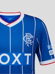 Castore Blue Rangers Junior 26/26 Home Football Short Sleeve Shirt - Image 3 of 5