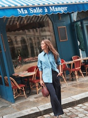 Blue/Green Stripe Long Sleeve Side Stripe Shirt - Image 2 of 6