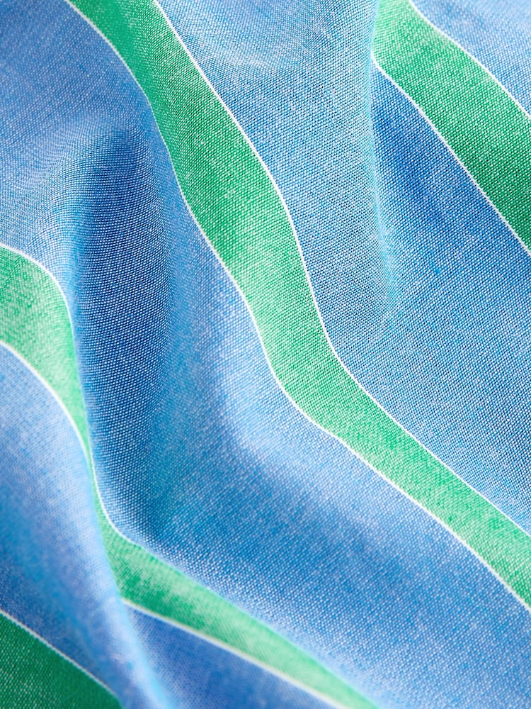 Blue/Green Stripe Long Sleeve Side Stripe Shirt - Image 6 of 6