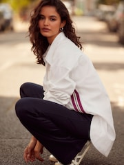 White Long Sleeve Side Stripe Shirt - Image 1 of 7