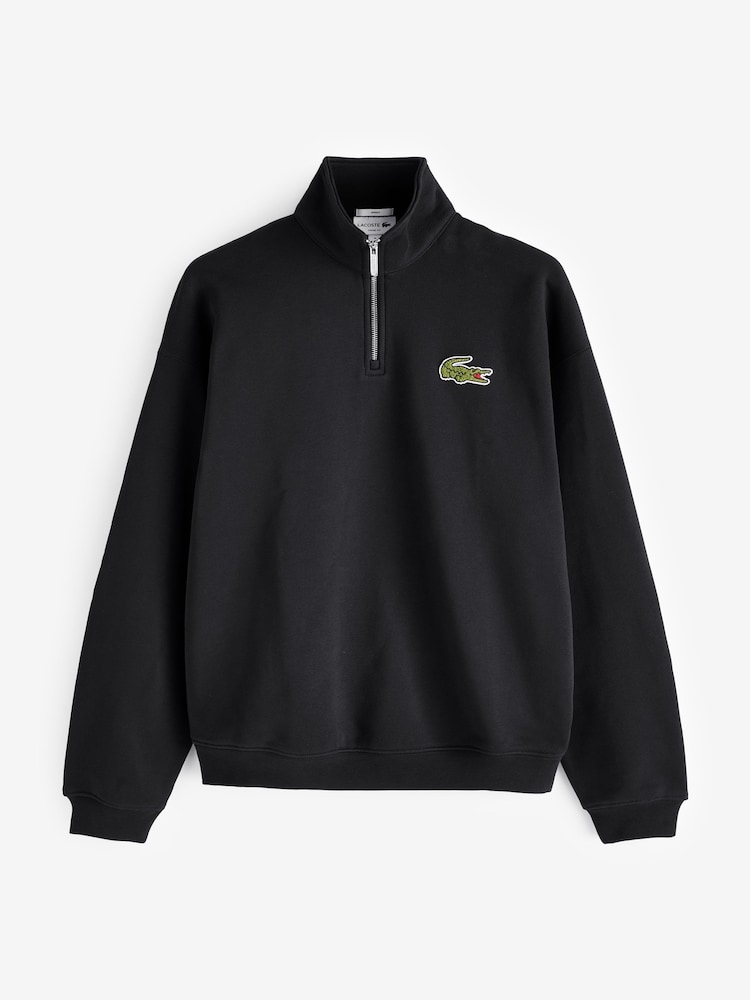 Schwarz - Lacoste Croc-Effekt Signature-Sweatshirt aus 100% Baumwolle - Bild 4 von 4