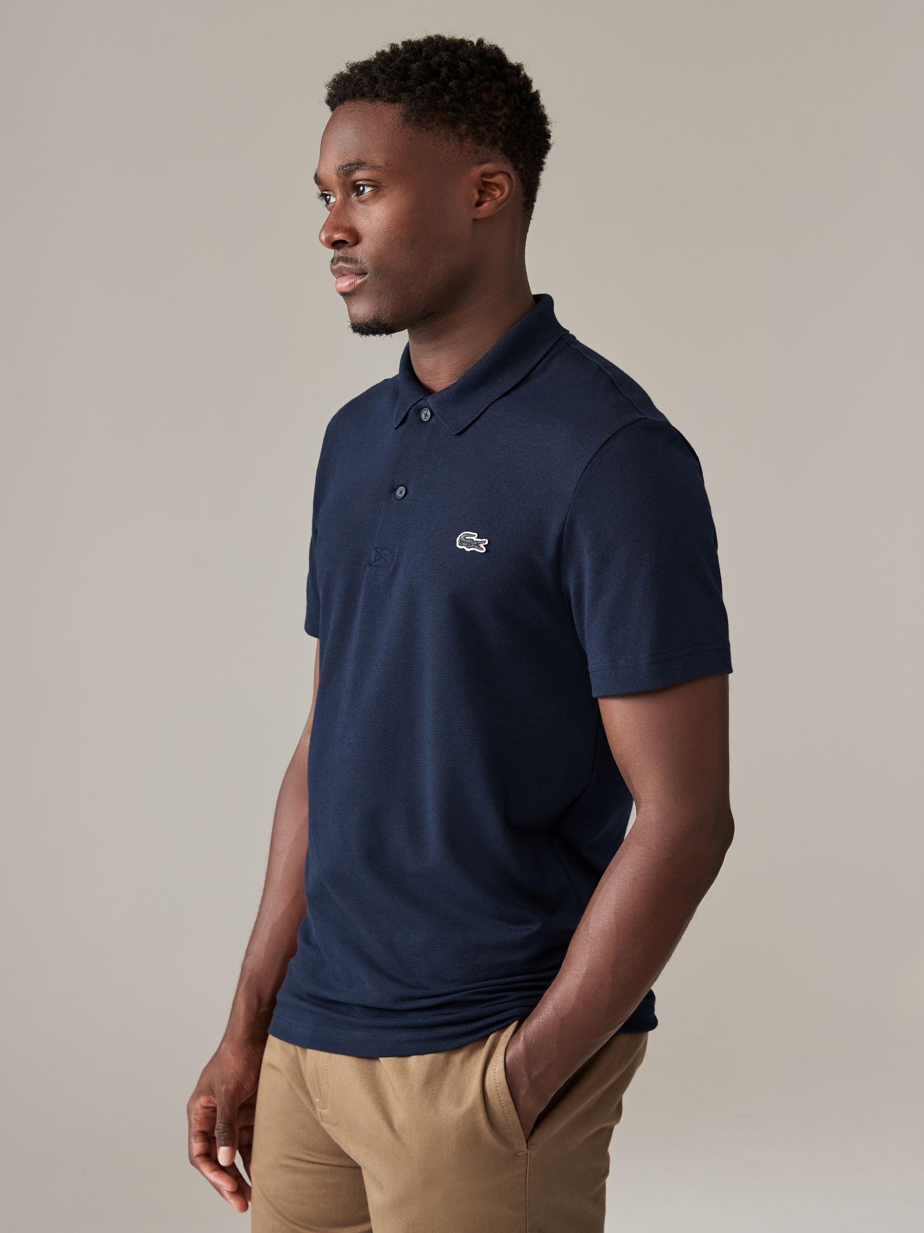Blue Lacoste Regular Fit Blend Polo Shirt