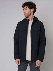 Черный - Threadbare Hooded Lightweight Jacket With Fleece Lined Hood - Изображение 3 из 4