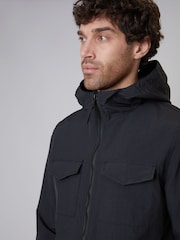 Черный - Threadbare Hooded Lightweight Jacket With Fleece Lined Hood - Изображение 4 из 4