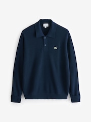 Lacoste Polo Collar Wool Jumper - Image 4 of 4