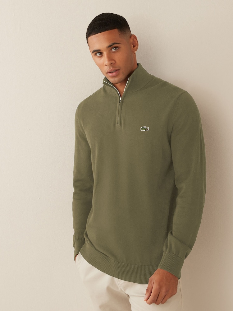 Lacoste 100% Cotton Quarter Zip Jumper - Image 1 of 5