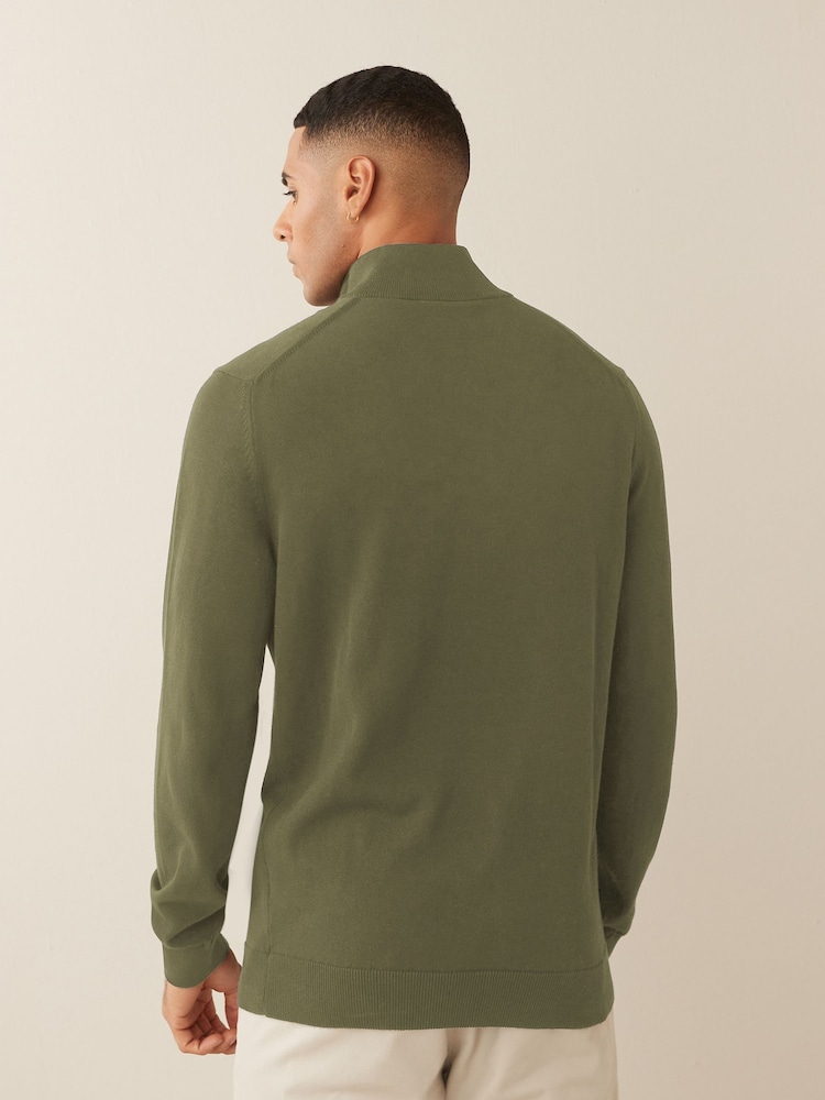 Lacoste 100% Cotton Quarter Zip Jumper - Image 2 of 5