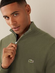 Lacoste 100% Cotton Quarter Zip Jumper - Image 3 of 5
