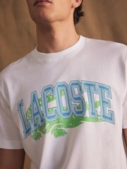 Lacoste Printed Logo 100% Cotton White T-Shirt - Bild 4 von 8