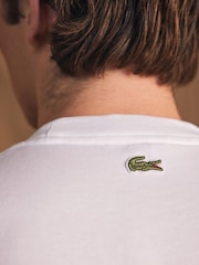 Lacoste Printed Logo 100% Cotton White T-Shirt - Bild 5 von 8