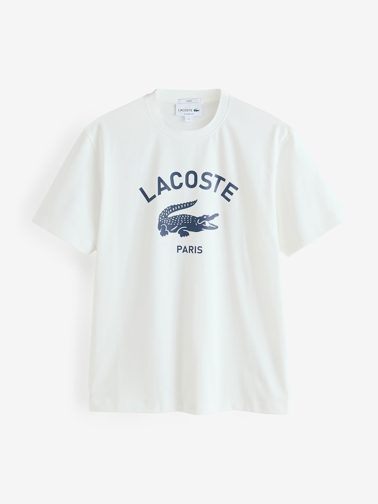 Cream - Lacoste Mehka blagovna znamka 100% bombažna majica - Slika 4 iz 4