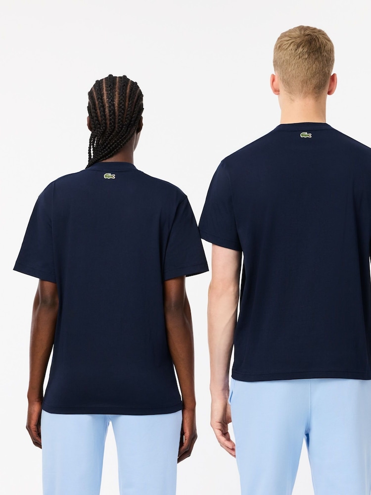 Lacoste Blue Paris Logo 100% Cotton T-Shirt - Image 2 of 7
