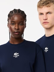 Lacoste Blue Paris Logo 100% Cotton T-Shirt - Image 3 of 7