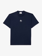 Lacoste Blue Paris Logo 100% Cotton T-Shirt - Image 5 of 7