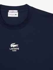 Lacoste Blue Paris Logo 100% Cotton T-Shirt - Image 6 of 7