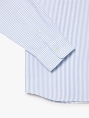 Lacoste Blue Striped Oxford 100% Cotton Shirt - Image 9 of 9