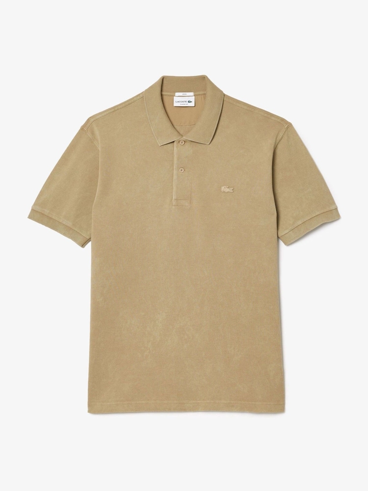 Lacoste Originals Washed L1212 100% Cotton Brown Polo Shirt - Image 1 of 2