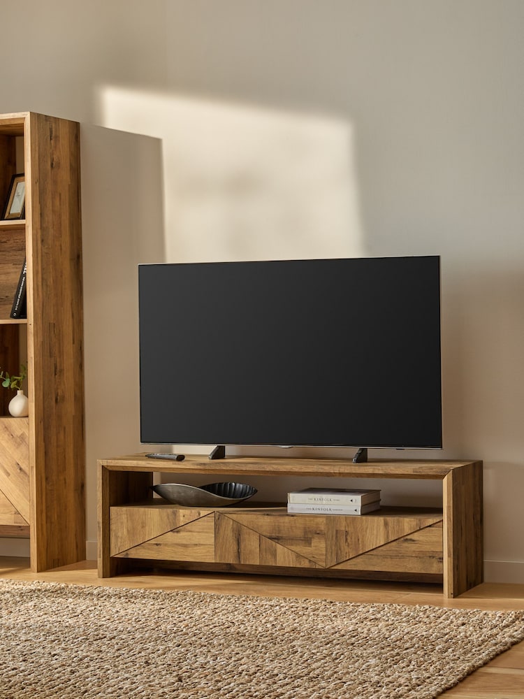 Dark Bronx Bronx Marquetry Oak Effect Up To 60 Inch TV Unit - Image 1 of 7