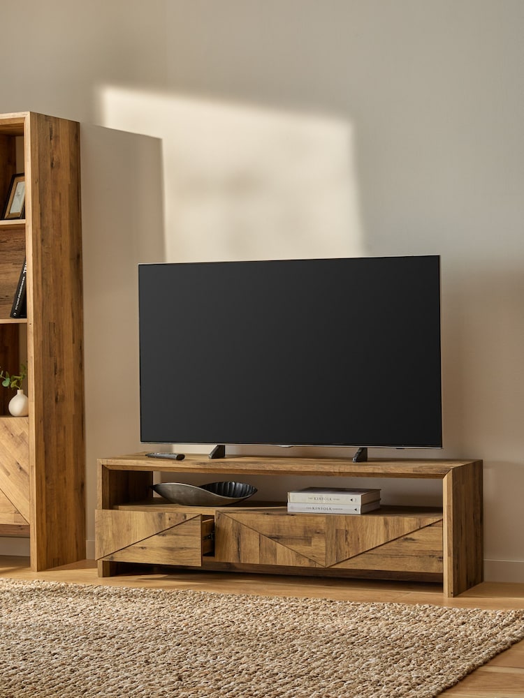 Dark Bronx Bronx Marquetry Oak Effect Up To 60 Inch TV Unit - Image 2 of 7