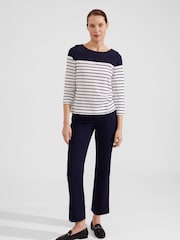Hobbs Striped Avia 100% Cotton T-Shirt - Imagen 2 de 3