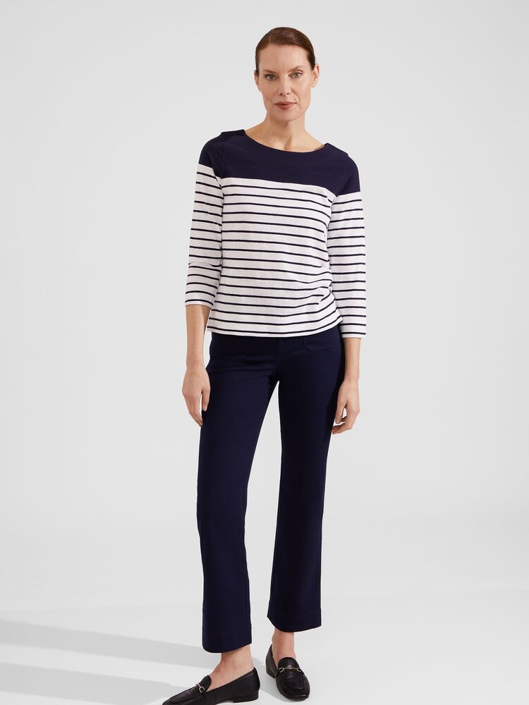 Hobbs Striped Avia 100% Cotton T-Shirt - Imagen 2 de 3