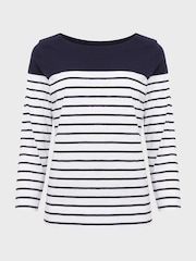 Hobbs Striped Avia 100% Cotton T-Shirt - Imagen 3 de 3