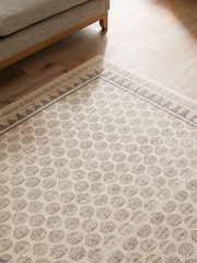 Natural 100% Cotton Mabel Woodblock Rug - Image 3 of 7