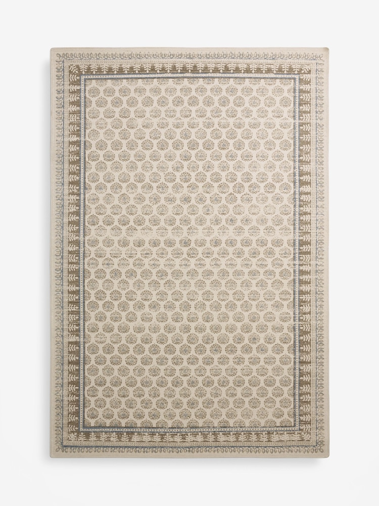 Natural 100% Cotton Mabel Woodblock Rug - Image 7 of 7