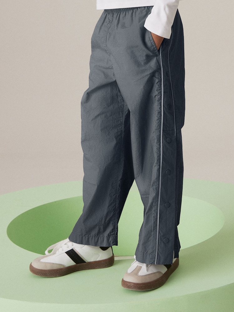 Charcoal Grey Wide Leg Woven 100% Cotton Trousers (3-16yrs) - Image 1 of 5 Charcoal Grey Wide Leg Woven 100% Cotton Trousers (3-16yrs) - Image 1 of 5