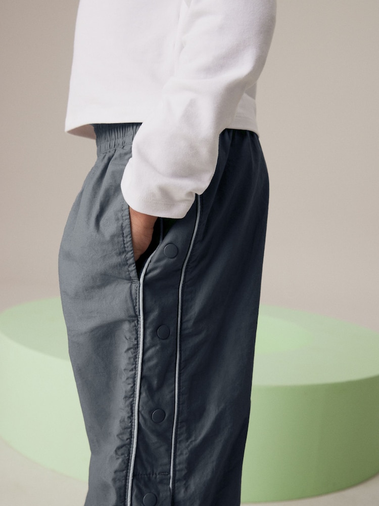 Charcoal Grey Wide Leg Woven 100% Cotton Trousers (3-16yrs) - Image 2 of 5 Charcoal Grey Wide Leg Woven 100% Cotton Trousers (3-16yrs) - Image 2 of 5