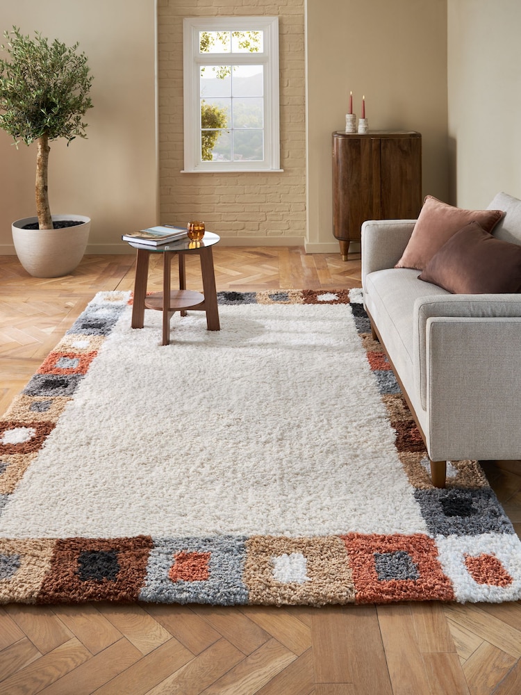 Natural Noah Retro Multi Border Rug - Image 1 of 7