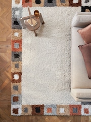 Natural Noah Retro Multi Border Rug - Image 2 of 7