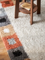 Natural Noah Retro Multi Border Rug - Image 5 of 7