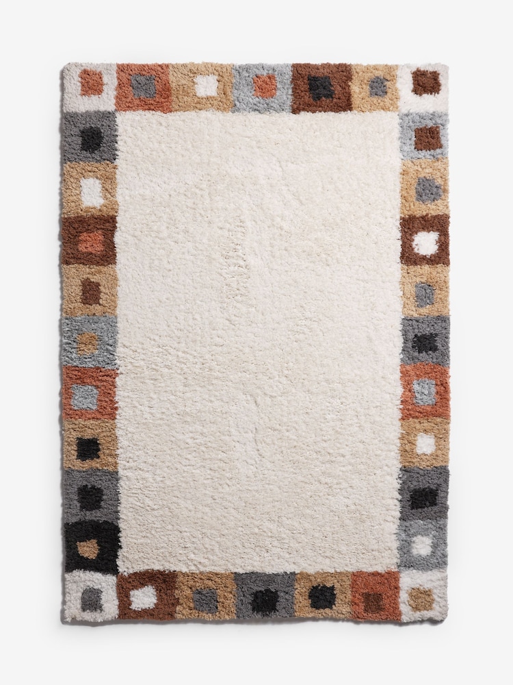 Natural Noah Retro Multi Border Rug - Image 7 of 7