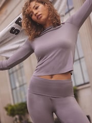 self. Purple Long Sleeve Crew Top - Image 1 of 6
