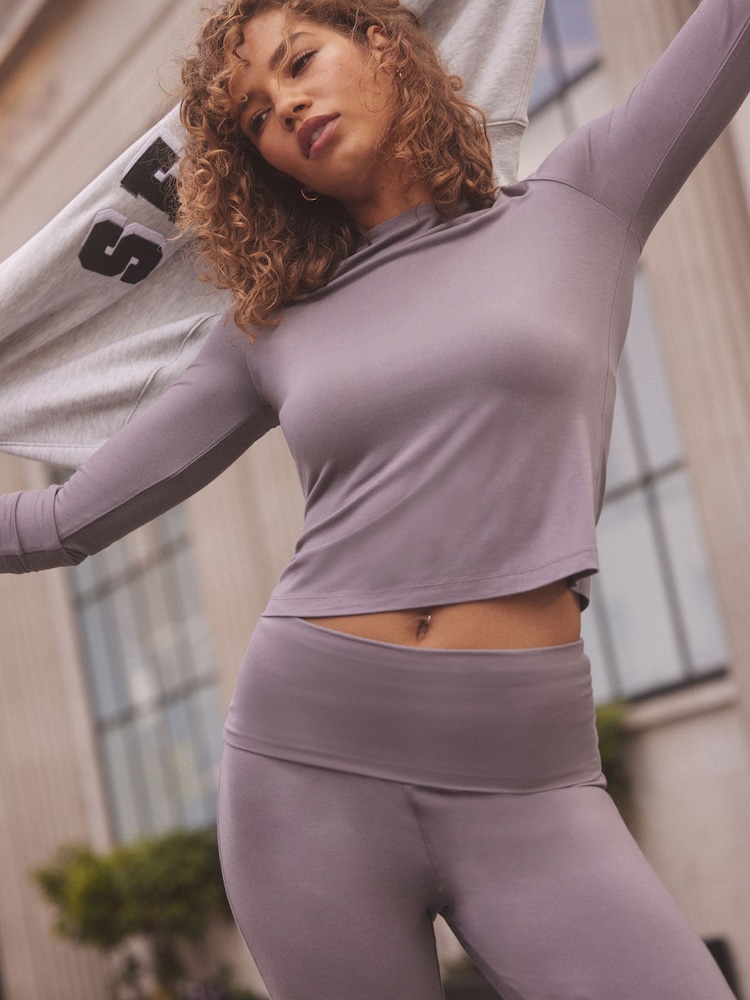 self. Purple Long Sleeve Crew Top - Image 1 of 6
