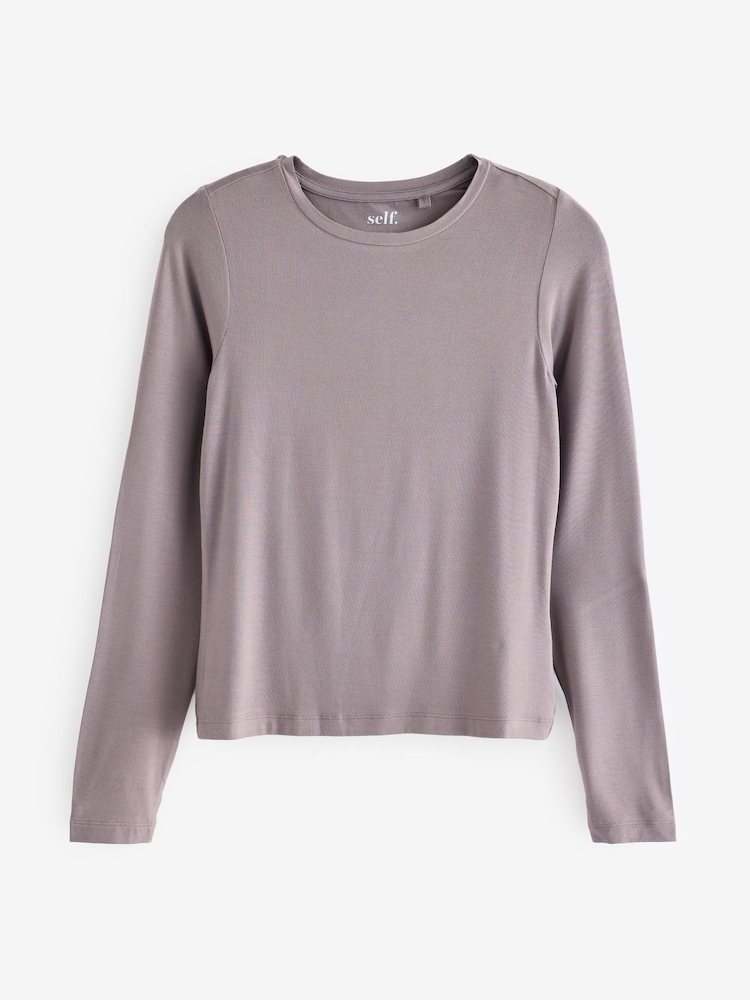 self. Purple Long Sleeve Crew Top - Image 6 of 6