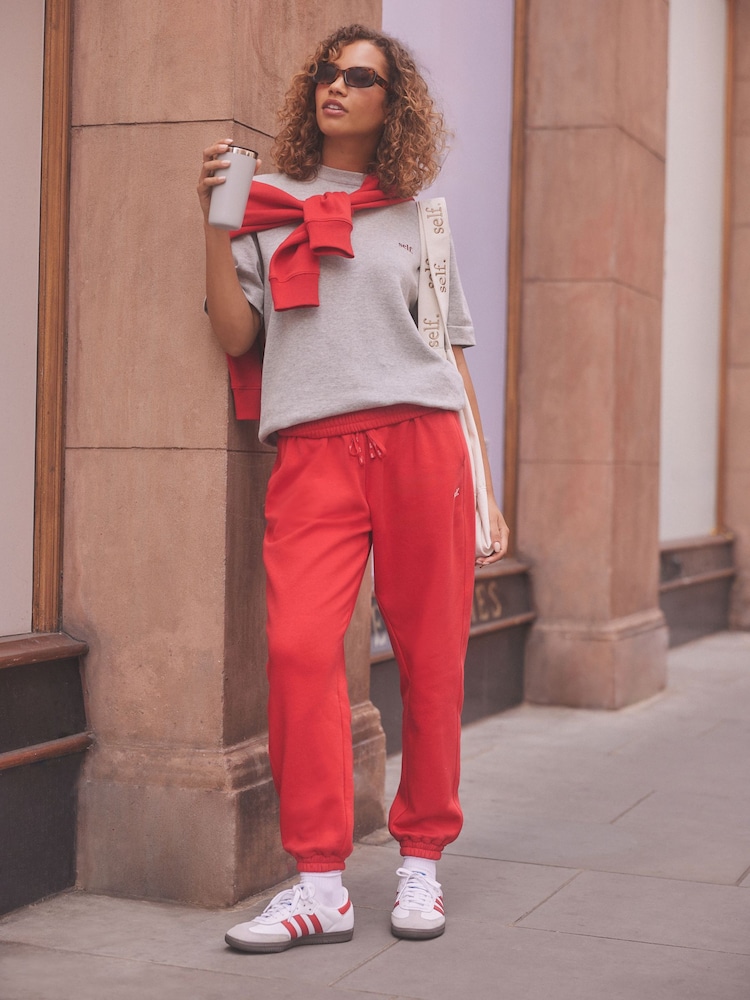 Red Cuffed Joggers - Image 1 of 7