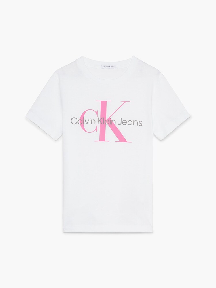 Alb - Tricou Calvin Klein cu monogramă, 100% bumbac - Imaginea 5 din 5