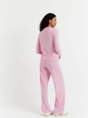Chinti & Parker Pink Cropped Sporty Jumper - Image 2 of 3