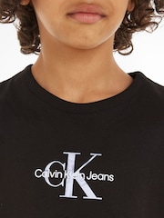 črna - Calvin Klein 100% bombaž Monologo Jersey Top - Slika 3 iz 4