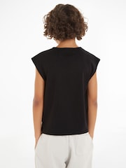 Calvin Klein Grey Monologo Jersey Top - Image 2 of 5