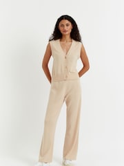 Chinti & Parker Cream Knit Waistcoat - Image 1 of 3