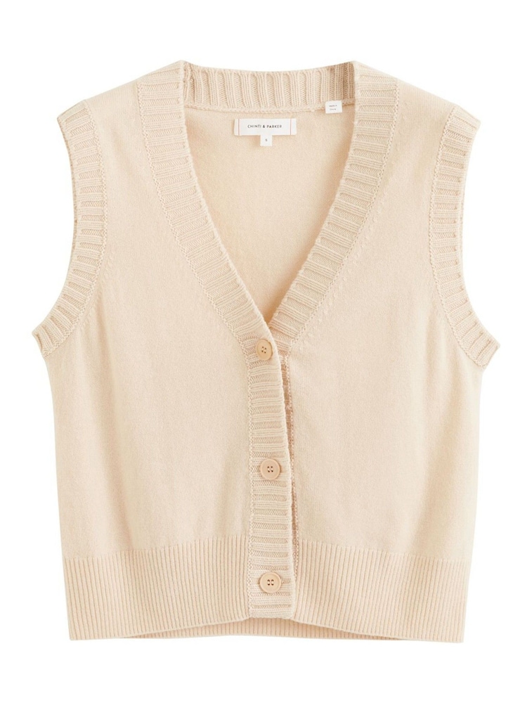 Chinti & Parker Cream Knit Waistcoat - Image 3 of 3